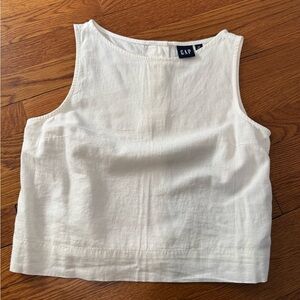 GAP Women's White Sleeveless Crop Top